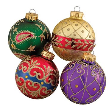 Kurt S. Kurt Adler Imperial Design Ball Ornament 65mm Set of 4
