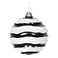 Vickerman 6 Christmas Ornament Wave Ball Black and White Stripe Candy Finish with Glitter Accents Shatterproof Plastic Holiday Christmas Tree Decoration