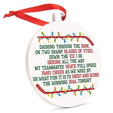 ChalkTalkSPORTS Hockey Round Ceramic Ornament Jingle All The Way