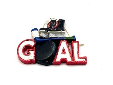 Kurt S. Goal Ice Skates Hockey Stick and Puck Christmas Tree Ornament Sports C9298 New