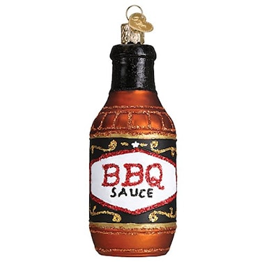 Old World Christmas Barbecue Sauce Glass Blown Ornament for Christmas Tree Handcrafted Holiday Decoration Sauces Collection