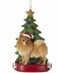 Kurt Adler Pomeranian With Christmas Tree Ornament Resin For Personalization
