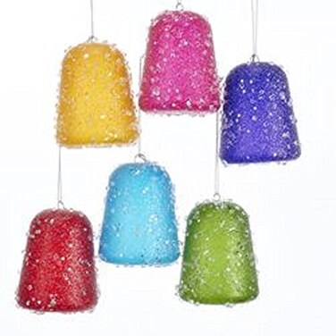 Kurt S. Glittered Gum Drop Ornaments 6 Assorted