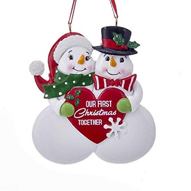 Kurt Adler OUR FIRST XMAS TOGETHER ORNAMENT Resin 375 inches