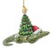 Kurt Adler Noble Gems Alligator with Christmas Tree Glass Ornament NB1390