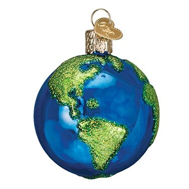 Old World Christmas Planet Earth Glass Blown Ornament for Christmas Tree Handcrafted Holiday Decoration Outer Space Collection