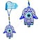 LUCKBOOSTIUM Hamsa Hand Amulet for Protection Blue White Black Evil Eye Car Charm Hamsa Evil Eye Rearview Mirror Hanging Ornament for Car Home Office Evil Eye Protection from Bad Spirits
