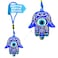 LUCKBOOSTIUM Hamsa Hand Amulet for Protection Blue White Black Evil Eye Car Charm Hamsa Evil Eye Rearview Mirror Hanging Ornament for Car Home Office Evil Eye Protection from Bad Spirits