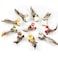 LWINGFLYER 12pcs Artificial Foam Feather Birds Mini Decorative Love Bird Ornaments for Wreaths Craft Christmas Tree Decoration Flower Arrangements 10cm4inch Clip