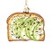 Kurt Adler Noble Gems Avocado Toast Glass Ornament 375Inch Tall for Christmas