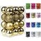 Emopeak 24Pcs Christmas Balls Ornaments for Xmas Christmas Tree 4 Style Shatterproof Christmas Tree Decorations Hanging Ball for Holiday Wedding Party Decoration Gold 1642CM