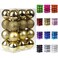 Emopeak 24Pcs Christmas Balls Ornaments for Xmas Christmas Tree 4 Style Shatterproof Christmas Tree Decorations Hanging Ball for Holiday Wedding Party Decoration Gold 1642CM