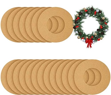 MixTeach 20 Pieces Hanging Wreaths Paper Round Christmas Ornaments with 20 Strings Ropes for Wedding DIY Craft Festival Halloween Decoration