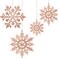 Chuangdi 50 Piece Christmas Rose Gold Snowflake Ornaments Christmas Tree Decorations Hanging Xmas Decorations Plastic Glitter Snow Flakes for Winter Party