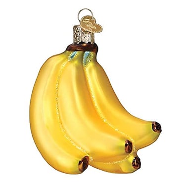 Old World Christmas Bunch of Bananas Glass Blown Ornament for Christmas Tree Handcrafted Holiday Decoration Fruit Collection