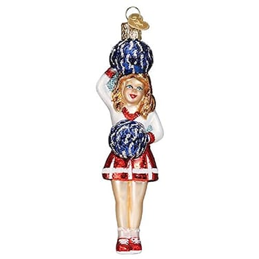 Old World Christmas Cheerleader Glass Blown Ornament for Christmas Tree Handcrafted Holiday Decoration Sport Collection