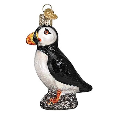 Old World Christmas Puffin Glass Blown Ornament for Christmas Tree Handcrafted Holiday Decoration Wildlife Animal Collection