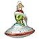 Old World Christmas UFO with Alien in Santa Hat Glass Blown Ornament for Christmas Tree Handcrafted Holiday Decoration Outer Space Collection