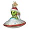 Old World Christmas UFO with Alien in Santa Hat Glass Blown Ornament for Christmas Tree Handcrafted Holiday Decoration Outer Space Collection