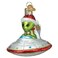 Old World Christmas UFO with Alien in Santa Hat Glass Blown Ornament for Christmas Tree Handcrafted Holiday Decoration Outer Space Collection