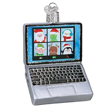 Old World Christmas Virtual Friends Glass Blown Ornament for Christmas Tree Handcrafted Holiday Decoration Tech Collection