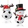 Jetec 2 Pieces Christmas Hat Soccer Ornament Snowman Hanging Ornament Xmas Reindeer Soccer Pendent Resin Snowman Decoration Christmas Tree Decoration for Fireplace Bedside Desks Shelf