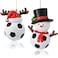 Jetec 2 Pieces Christmas Hat Soccer Ornament Snowman Hanging Ornament Xmas Reindeer Soccer Pendent Resin Snowman Decoration Christmas Tree Decoration for Fireplace Bedside Desks Shelf