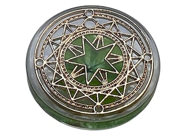 KIN-HEBI Real Four Leaf Clover Good Luck Pocket Token Preserved 125 Including Metal Ornament Magic Circle of the Star