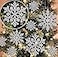 OuMuaMua 36 Pack Silver Snowflake Ornaments Plastic Glitter Snow Flakes Ornaments for Winter Christmas Tree Decorations Size Varies Craft Snowflakes