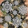 OuMuaMua 36 Pack Silver Snowflake Ornaments Plastic Glitter Snow Flakes Ornaments for Winter Christmas Tree Decorations Size Varies Craft Snowflakes