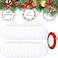 Jetec 25 Pieces Christmas Acrylic Ornament Blanks 4 Inch Clear Ornaments Round Flat Disc Vinyl Christmas Tree Hanging Circle Bauble Fillable Decor with Red Ribbon Hole for DIY Crafts Party Supply