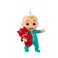 Kurt S. Kurt S Adler Cocomelon Blow Mold Christmas Ornament Baby JJ Character with Teddy Bear Holiday Decoration 35in