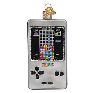 Old World Christmas Tetris Glass Blown Ornament for Christmas Tree Handcrafted Holiday Decoration Hasbro Games Collection