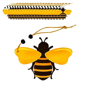 MACLARONX 20 PCS Bee Ornaments Wooden Bumble Bees Cutouts Decorations for Tree Tree Tray Wreath Christmas Festival Bee Sign Crafts Home Hanging Decor Bulk
