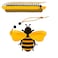 MACLARONX 20 PCS Bee Ornaments Wooden Bumble Bees Cutouts Decorations for Tree Tree Tray Wreath Christmas Festival Bee Sign Crafts Home Hanging Decor Bulk