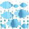 KFPPLXQ 16 PCS 3D Cloud Decoration Blue Hanging Clouds and Raindrop for Cloud Ornaments Hanging Ceiling Decor for Party Nursery Children Room Ceiling Decorations