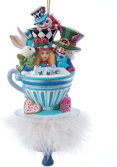 Kurt S. Kurt Adler 625Inch Hollywood Hats Alice Teaparty Ornament