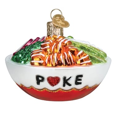 Old World Christmas Poke Bowl Glass Blown Ornament for Christmas Tree Handcrafted Holiday Decoration Food Collection