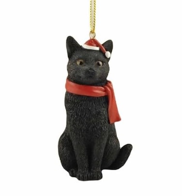 JFSM INC. Black Cat Hanging Christmas Tree Ornament Figurine Holiday Stocking Stuffer Cat Lover Gifts Christmas Tree Decorations