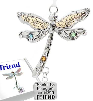 elskandi Dragonfly Friend Ornaments for Women Friendship Dragonfly Gift for Friends Christmas Ornament Birthdays Everyday