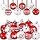 Libima 40 Pcs Valentines Day Hanging Ball Ornaments Plastic Tree Decorations Valentine Ball Decorative Supplies Painted Love Ornament for Valentines Day Party Decor197 inXOXO
