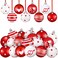 Libima 40 Pcs Valentines Day Hanging Ball Ornaments Plastic Tree Decorations Valentine Ball Decorative Supplies Painted Love Ornament for Valentines Day Party Decor197 inXOXO