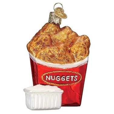 Old World Christmas Chicken Nuggets Glass Blown Ornament for Christmas Tree Handcrafted Holiday Decoration Fast Food Collection