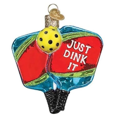 Old World Christmas Pickleball Paddles Glass Blown Ornament for Christmas Tree Handcrafted Holiday Decoration Sport Collection