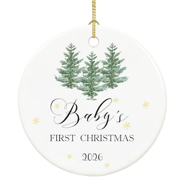 Chiranrise Baby First Christmas Ornament 2026 Babys First Christmas Ornament 2026 My First Christmas Ornaments 29 Ceramic Babys 1st Christmas Decorations
