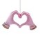 Kurt S. Kurt Adler 5 inch Pink Electroplated Heart Hands Ornament