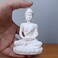 HYFAN Mini Sandstone Buddha Yoga Meditation Statue Harmonious Figurine Collectible Craft Feng Shui Sculpture Decor for Home Office Shelf Desktop White 3