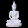 HYFAN Mini Sandstone Buddha Yoga Meditation Statue Harmonious Figurine Collectible Craft Feng Shui Sculpture Decor for Home Office Shelf Desktop White 3