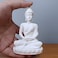 HYFAN Mini Sandstone Buddha Yoga Meditation Statue Harmonious Figurine Collectible Craft Feng Shui Sculpture Decor for Home Office Shelf Desktop White 3