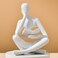 UTTCMK Bookshelf Decor Thinker Statue Abstract Art Reading Thinker Sculpture Figurine Aesthetic Modern Home Decoration for Living Room Office Shelves Coffee Table Desk DecorWhite